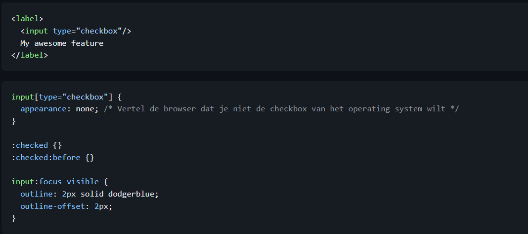 Screenshot van code